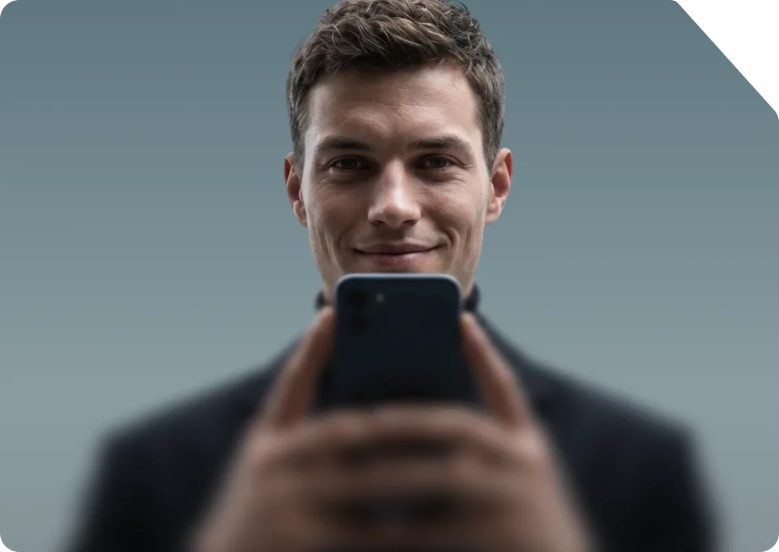 A trader checking his phone